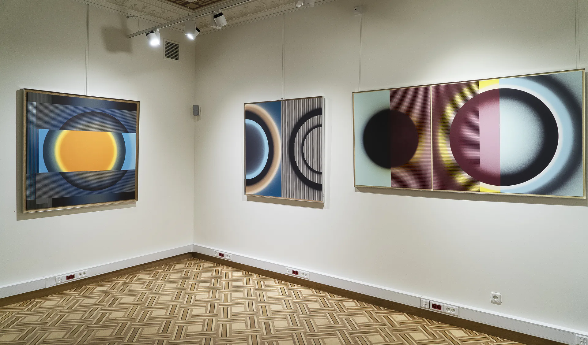 Pi Square exhibition view showing contemporary paintings in a gallery setting