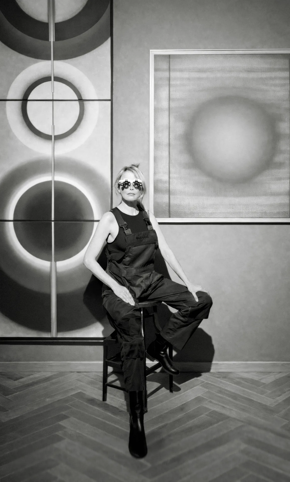 Pi Square contemporary painter with paintings shaped by structure, color, and perception